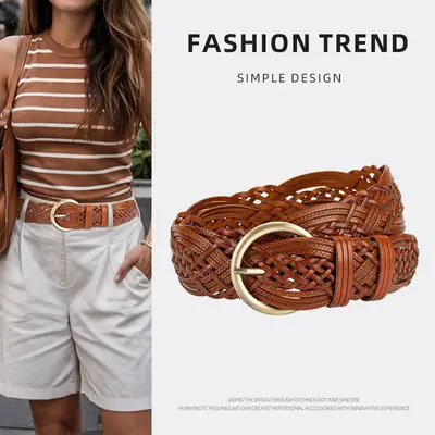 Vintage Korean Pin Buckle Belt for Women