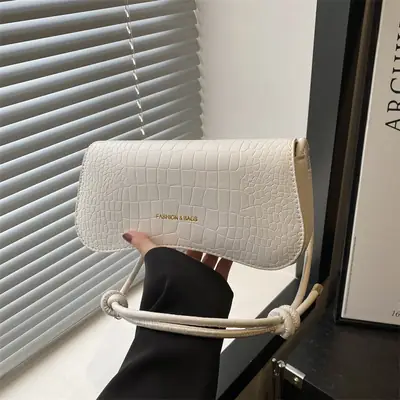 White Quilted Shoulder Bag for Women 2025 Summer