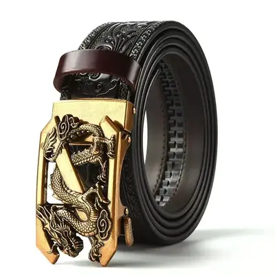 Retro Ethnic Dragon Buckle Belt for Men