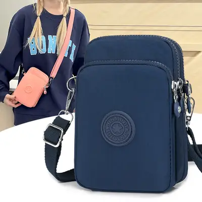 Women Crossbody Mini Canvas Bag Navy Blue