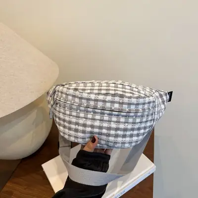 2025 Plaid Shoulder Bag Korean Style Casual Sports Crossbody