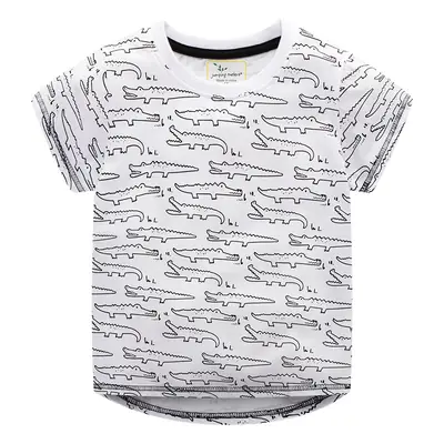 Kids Cartoon Print Knitted T-Shirt Boys Summer