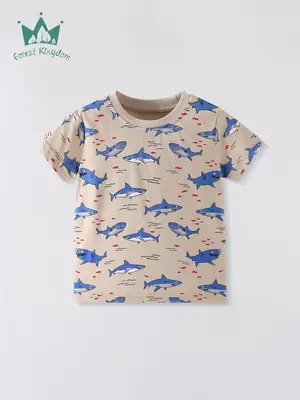 Forest Kingdom Kids T-Shirt Blue Dolphin Print