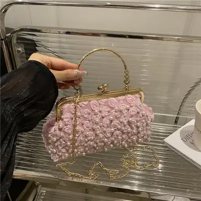Korean Style Crossbody Pearl Bag for Women