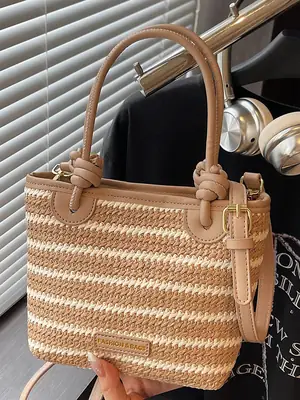 Women Woven Straw Shoulder Bag 2025 New Summer
