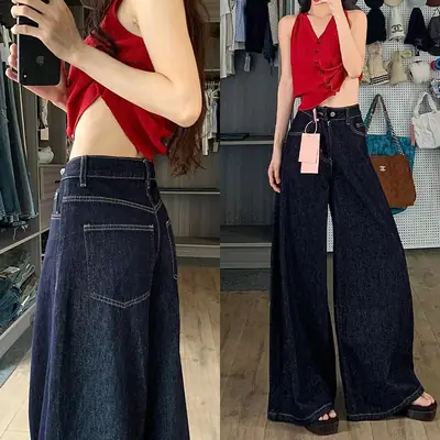 Petite High-Waist Jeans Dark Blue 2025 Women
