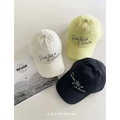 Women Light Green Embroidered Baseball Cap Summer