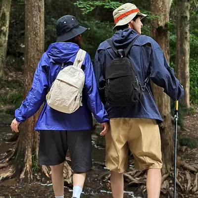 Men's Black Crossbody Backpack for Outdoor Travel
