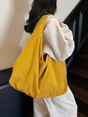 Women's Yellow Canvas Shoulder Bag 2025