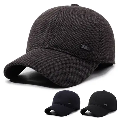 Men's Woolen Navy Blue Winter Cap
