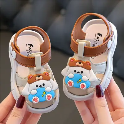 Children's Sandals Summer Boys' Toe-Toe Soft-Soled Non-Slip Plastic Baby Girls' Baby 1-3 Years Old Toddler Shoes