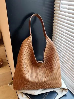 Korean Niche Tan Shoulder Bag Large Capacity