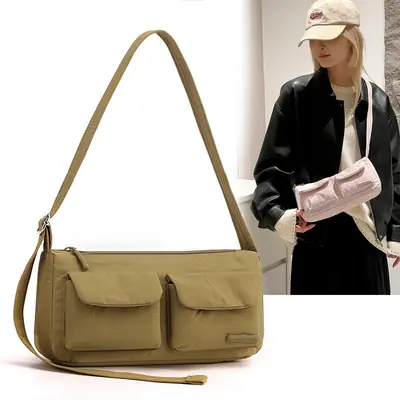 Korean Ins2026 Crossbody Bag Women Large Capacity Olive