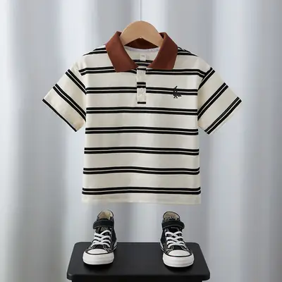 Boys Striped Cotton Polo Shirt Summer 2025