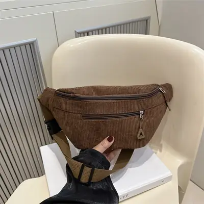 Corduroy Chest Bag for Women Commuter Shoulder 2025