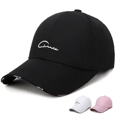 Black Korean Style Baseball Cap for Men Women Autumn Winter Casual Sun Visor Caps