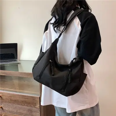 Black Large Capacity Crossbody Bag for Women