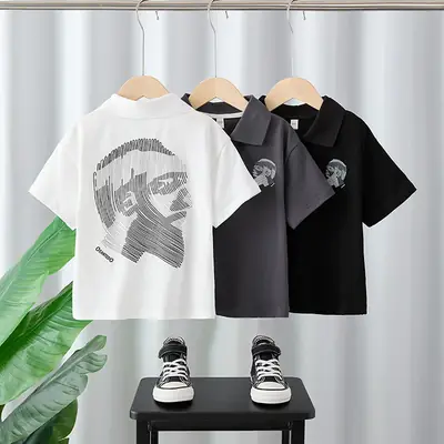 Boys White Graphic Polo Shirt 2025 Kids