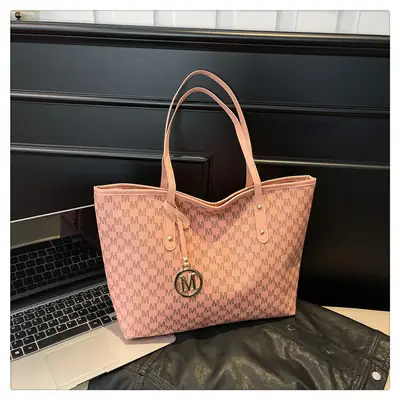 Pink Monogram Shoulder Bag for Women Large Capacity