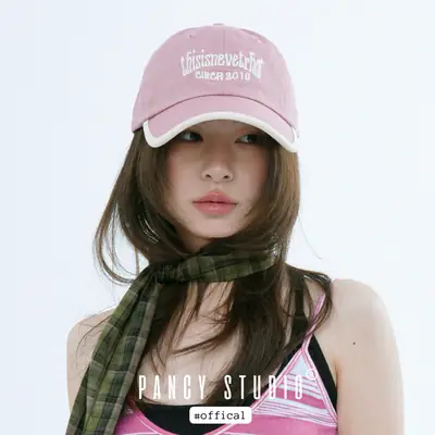 Pink American Retro Baseball Cap with Embroidered Letters