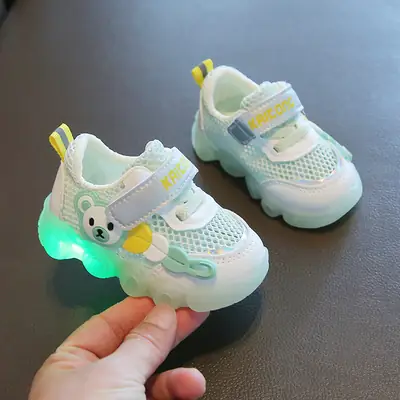Summer 0-1-3 Year Old Male and Female Baby Toddler Shoes Infant Kidsren's Shoes Lighted Mesh Shoes Sandals Baby Sports Shoes