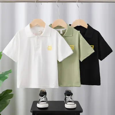 Boys Summer T-Shirt White Green Black 2025