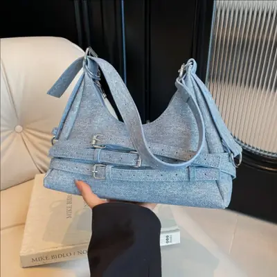 Light Blue Cross-Border Shoulder Bag for Women