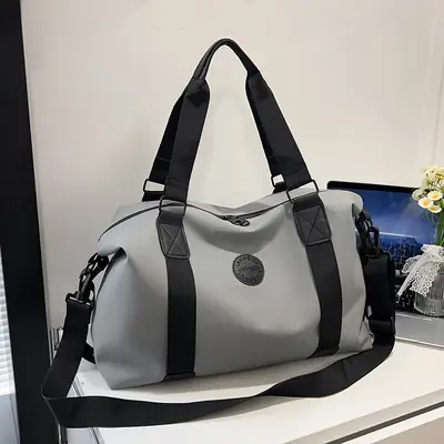 Large Capacity Yoga Bag Grey Black Travel Fitness Handbag