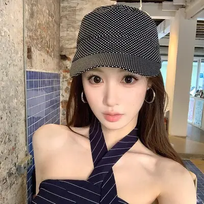 Women's 2025 Baseball Cap with Polka Dot Design