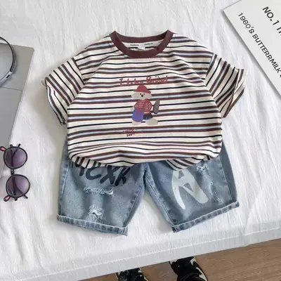 Kids Striped T-Shirt & Shorts Set 2025