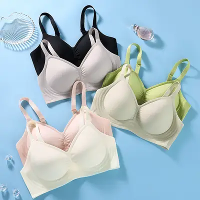 Hot Special Price Summer Seamless Nude Underwear Women's Jelly Soft Support Adjustable Wire-Free Super Soft Thin Bra