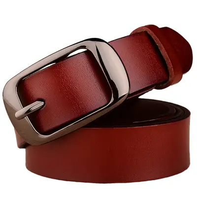 Women Genuine Leather Belt Two Layer Retro Red Wholesale
