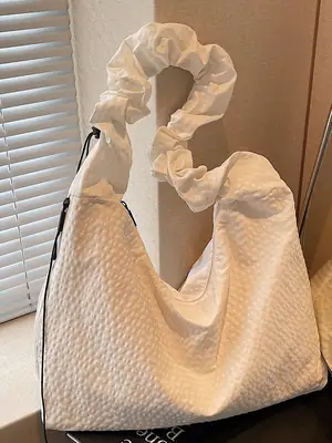 New Style Armpit Bag for Students 2025 Pleated Fabric