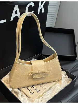 Beige Leather Shoulder Bag for Women 2025
