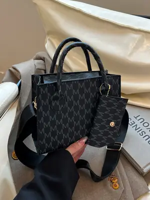 Korean Style Black Square Shoulder Bag 2026