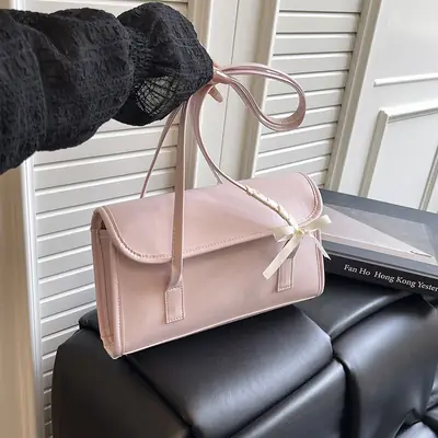 Pink Leather Shoulder Bag for Women, Lightweight & Stylish