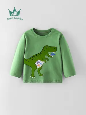 Green Cartoon Dinosaur T-Shirt for Boys