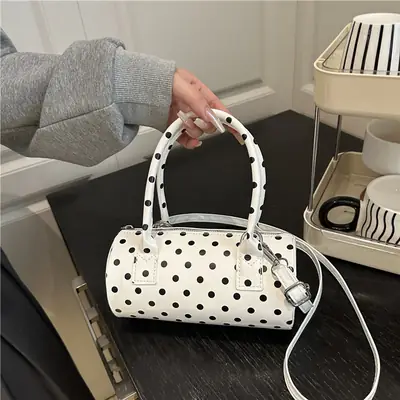 Women's White Polka Dot Shoulder Crossbody Bag