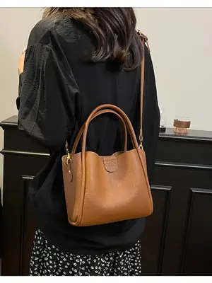 Women's Crossbody Bag Brown Leather 2025 Commuting