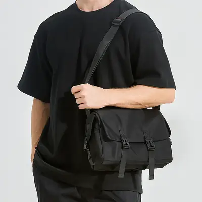 Men's Waterproof Crossbody Messenger Bag Black