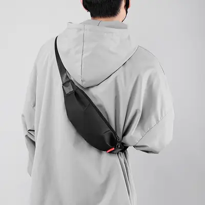 Men's Waterproof Shoulder Crossbody Bag Black New College Student
