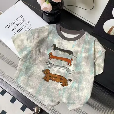 Kids Korean Style Short Sleeve T-Shirt 2025 Summer
