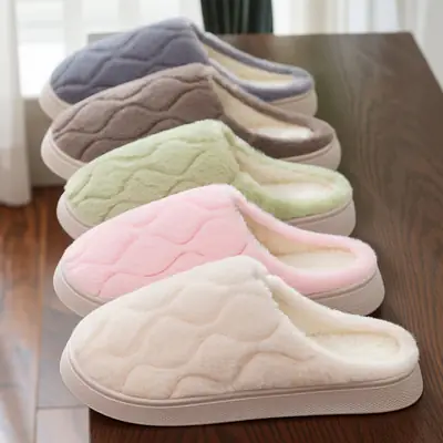 Winter Cotton Slippers for Women, Simple Style for Entertaining Guests, Home Use, Outdoor Warmth, Non-Slip, Couple's Closed-Back Slippers with a Soft Cushioning Feel for Men