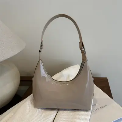 Women Patent Leather Shoulder Bag 2025 Summer Trend