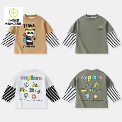 2025 Baby Bottoming Shirt New Round Neck Baby Clothes Boys Long-Sleeved T-Shirt Autumn and Winter Girls Kidsren's Tops Winter