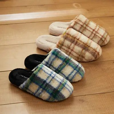 Plush Fur Cotton Slippers for Men Women Autumn Winter Non-Slip