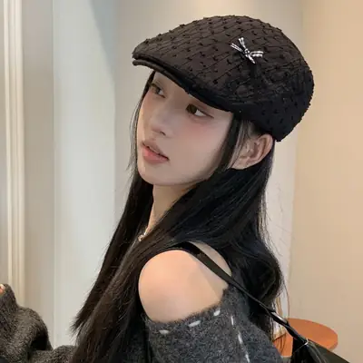 Japanese Style Women's Bowknot Hat White Spring Summer