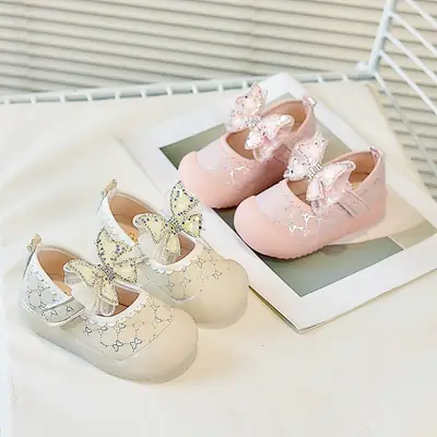 Baby Girl Toddler Shoes Spring and Autum New Soft-Soled Non-Slip Princess Shoes Anti-Kick Foot Protection Children's Baby Breathable Shoes