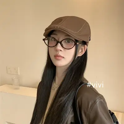 Women Denim Cap Retro Duckbill Back