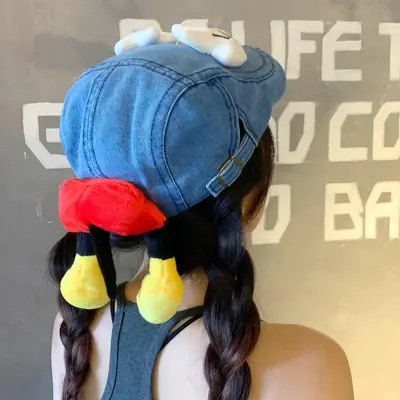 2025 Cute Mickey Butt Denim Hat for Women